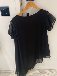 Chic Embellished Black Top