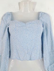 H&amp;M Blue Floral Top