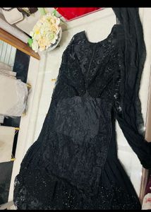 Elegant Black Embroidered Kurta Set