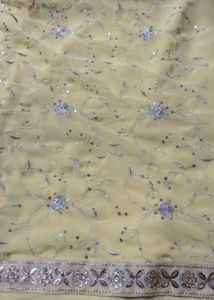 Yellow Embroidered Saree