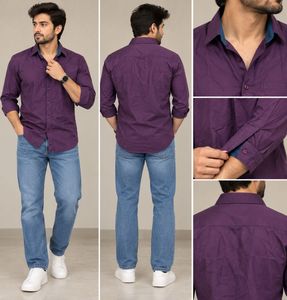Men's Purple Casual Shirt