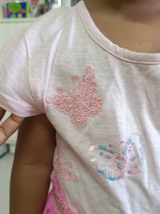 Girl's Pink Butterfly Tulle Dress