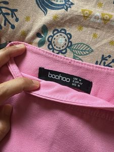 Pink Pleated Mini Skirt