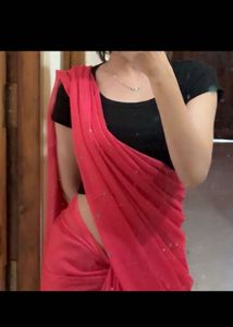 🚨sale🚨Vibrant Pink Saree with Sparkle