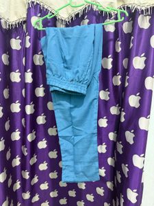 Blue &amp; Black Tie-Dye Kurta set with Embroidery