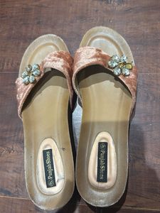 Elegant Embellished Velvet Slides