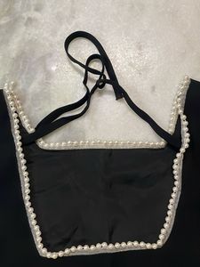 Chic Black Pearl Embellished Blouse
