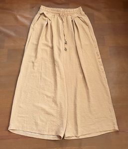 Flowy Beige Culotte Pants
