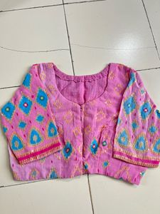 Vibrant Pink Geometric Print Blouse