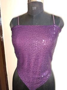 Lycra Net Sequin Top