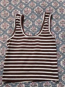 Brown Striped Tank Top