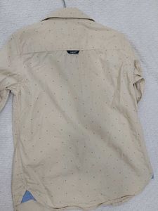 Boys' Beige Dotted Button-Up Shirt