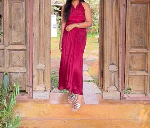 halter neck top with pleated skirt