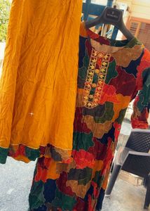 Printed Patchwork Kurta Set