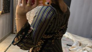 Elegant Striped Ethnic flaired gown🎀🦋❤️