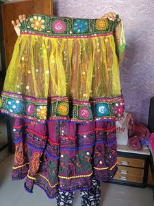 Embroidered Mirror Work Skirt