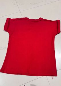 Red "Live For Today" Graphic T-Shirt
