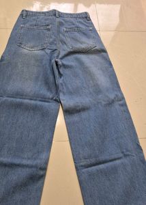Wide Leg Light Wash Denim Jeans