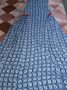 Blue Printed Sleeveless kurta