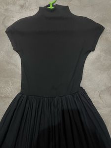 Black pleated dress with Stretch Bodice