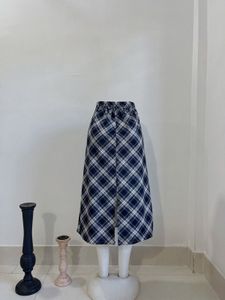 Plaid A-Line Midi Skirt