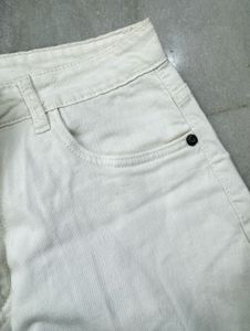 White Wide-Leg Cropped Jeans