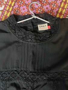 Black Lace Trimmed Top