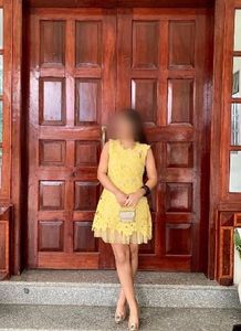 Yellow Lace Overlay Dress
