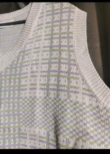 V-Neck Argyle Knit Sweater Vest set