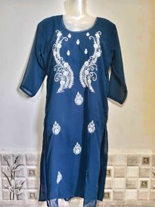 Elegant Blue Embroidered Kurta