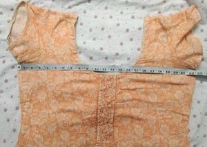 Orange Embroidered Kurta Set with Dupatta