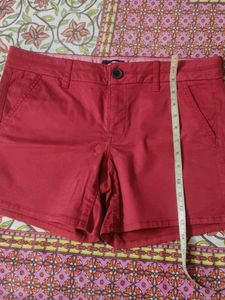 Red Cotton Shorts for Women