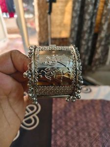 Ethnic Silver Oxidized Bangle Bracelet