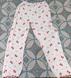 Cute Bow Print White Button-Up Top