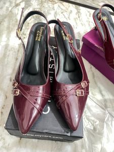 Chic Burgundy Slingback Heels