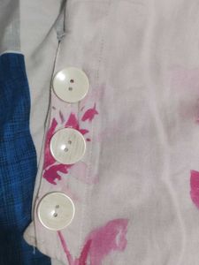 White Floral Button-Up Top