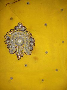 Beautiful Yellow Saree and Blouse Set