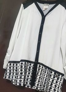 White &amp; Black Top Like Shirt For 42 Bust