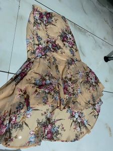 Sheer Floral Puff Sleeve Wrap Top