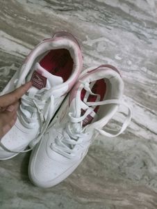 Classic White &amp; Pink Sneakers