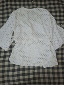 Women's White Polka Dot Blouse