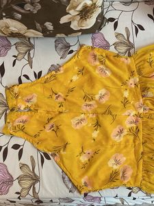 Yellow Floral Tiered Maxi Dress