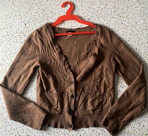 Brown Cardigan with Pockets