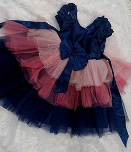 Stunning Navy & Pink Layered  frock