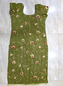 Green Floral Kurta