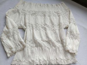 Boho Off-Shoulder Textured Top
