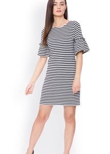 Striped Bell Sleeve Mini Dress
