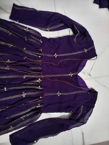 Elegant Purple Embroidered Anarkali Gown