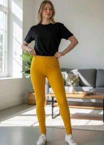 🍊Mustard Yellow Knit Leggings