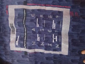 Blue Graphic Print Long Sleeve Top